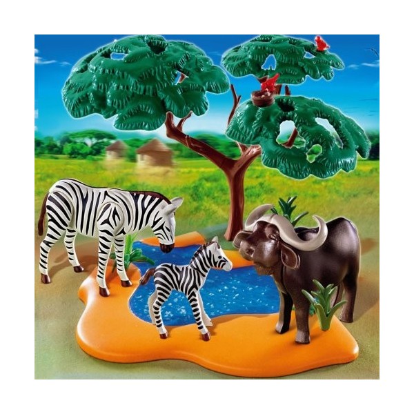 Playmobil - 4828 - Jeu de construction - Buffle africain avec zèbres