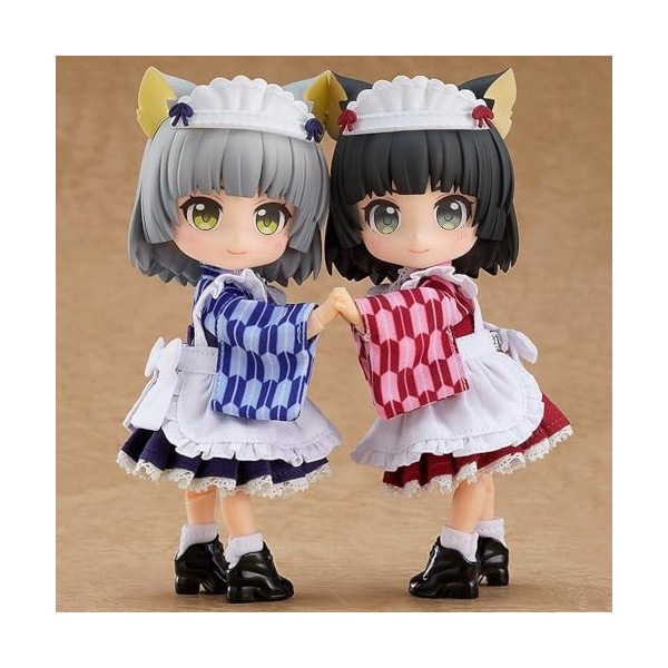 Une paire de figurines en argile Yuki Sakura avec oreilles de chat et accessoires en PVC 14 cm