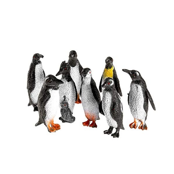 TOYANDONA Lot de 8 figurines de pingouin mignonnes pour décoration de gâteau de Noël ou danniversaire