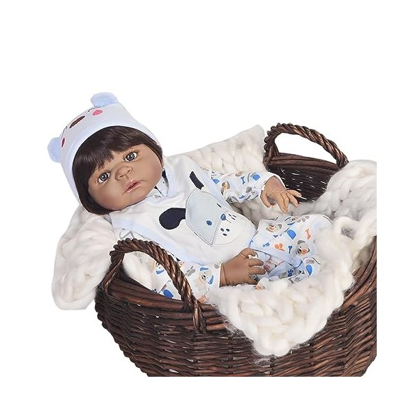 Baby Born Doll 22 Pouces 55 cm Reborn poupées Fille en Vinyle Souple Silicone Vraie Vie bébé poupées Nouveau-né, avec Accesso