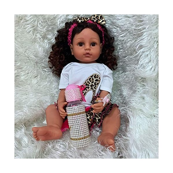 Réaliste Reborn Baby Dolls Fille Fille Poupée Doux Silicone Vinyle Lesté Coffret Cadeau 22 Pouces Mignon Réaliste Fait Main P