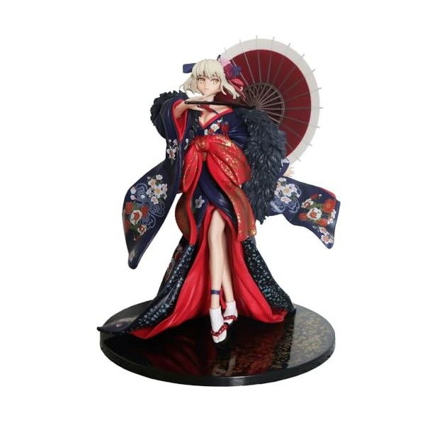 Fate Altria Pendragon Fleur Kui Kimono Parapluie Poupée Mannequin Argile Périphérique | 26 cm PVC Debout Modèle Statique Joue