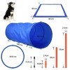 Aufun Equipement pour Entraînement dAgilité de Chien, Chiens équipement Complet Obstacle avec Tunnel, Slalom, Zone Repos, ba