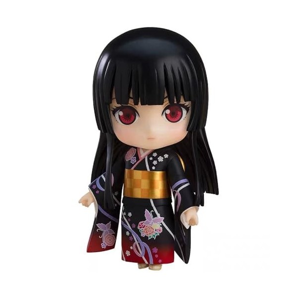 SASOKI Q Enma Ai&Hell Girl Anime Adorable Kimono Japonais aux Yeux Rouges | 10 cm PVC Joints Mobile Visage Changeable Mignon 