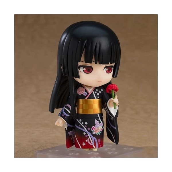 SASOKI Q Enma Ai&Hell Girl Anime Adorable Kimono Japonais aux Yeux Rouges | 10 cm PVC Joints Mobile Visage Changeable Mignon 