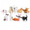 Cobee Lot de 10 mini figurines de chat réalistes pour décoration de gâteau