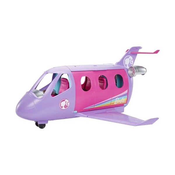 Barbie Lot Coffret Poupée Pilote avec Jet Privé HCD49 + Mini-Poupée ​Chelsea Voyage Blonde FWV20 , Détails Réalistes, Thèm