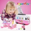 TeganPlay Ensemble de jeu de camping-car pour filles comprenant une poupée dhélicoptère et beaucoup daccessoires pour les e