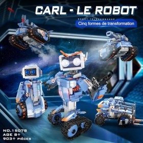 SDXFUWA Robot Technologique 5 en 1, Robot et Voiture Programmables Télécommandés avec Application, Ensembles de Jouets de Con