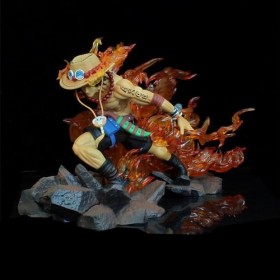 Portgas-D- Ace Fire Fist Pirates Chapeau de paille Gang Anime Model Figurines | Lumineux 26 cm en PVC statique Pose Toy Colle