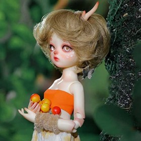 ZDLZDG Fille BJD Poupée Corps 1/6 30cm Ball Jointed Résine Poupée + Maquillage Visage + Yeux 3D + Animal klaxon et Animal Pie