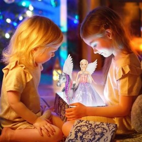 Yellow River Poupée licorne et princesse changeant de couleur, changement de couleur sur toute la licorne sous le soleil, pou