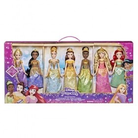 Disney 7 Poupées PRINCESSES Ariel Aurore Belle Cendrillon Jasmin Raiponce Tiana - Hauteur 30cm - F1547