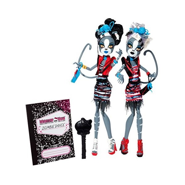 Monster High - Bjr17 - Poupée Mannequin - Fusion Monstrueuse - Coffret Zombie Les Jumelles Werecat Twins