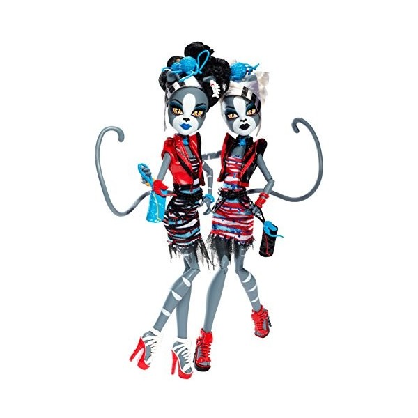 Monster High - Bjr17 - Poupée Mannequin - Fusion Monstrueuse - Coffret Zombie Les Jumelles Werecat Twins