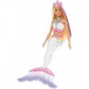 Barbie poupée Sirène Couleurs Magiques avec tenue et queue à colorier avec mini-feutres crayola lavables inclus, jouet pour e