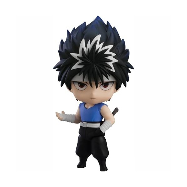 SASOKI Q Version of Hiei YuYu Hakusho Anime Figurine Modèle | Visage articulé mobile changeable en PVC Position debout 10 cm 