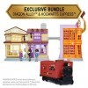 Wizarding World Harry Potter, Amazon Exclusive Deluxe Diagon Alley & Poudlard Express, 4 ensembles de jeu en 1 avec lumières 