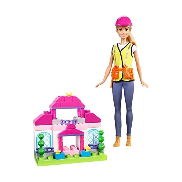 Barbie Coffret Construction poupée et briques Mega Bloks, jouet pour enfant, FCP76