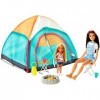 Barbie Famille Coffret tente Camping Fun, poupées Skipper et Chelsea avec accessoires, jouet pour enfant, FNY39