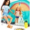 Barbie Famille Coffret tente Camping Fun, poupées Skipper et Chelsea avec accessoires, jouet pour enfant, FNY39