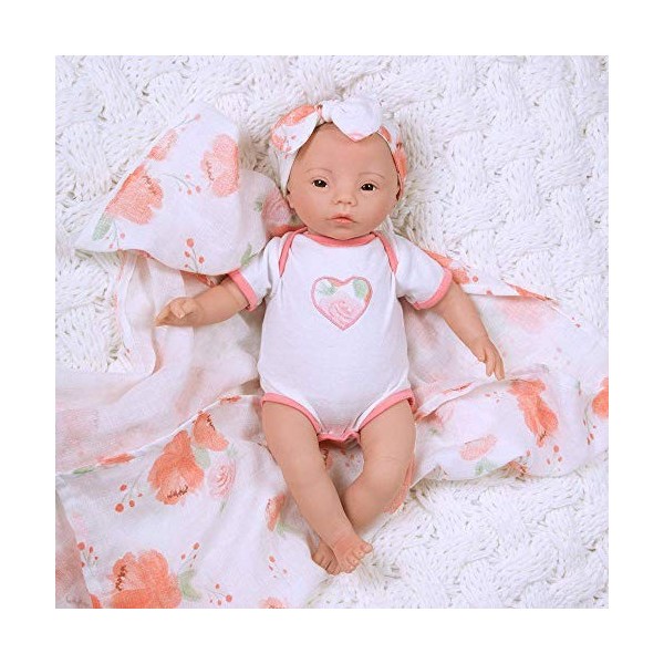 Paradise Galleries Poupée Preemie Real Baby That Looks Real Swaddlers Peach Blossom 40,6 cm lestée Reborn Girl en vinyle Gent