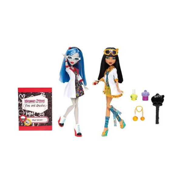 Monster High Mattel BBC81 – Partenaire de Laboratoire Ghoulia et Cleo, 2 poupées en kit