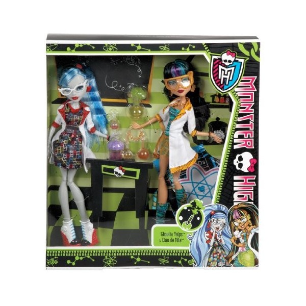 Monster High Mattel BBC81 – Partenaire de Laboratoire Ghoulia et Cleo, 2 poupées en kit