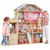 KidKraft Grande Maison de Poupée en Bois Majestic incluant Accessoires et mobilier avec Un Chat, Garage et élévateur pour pou