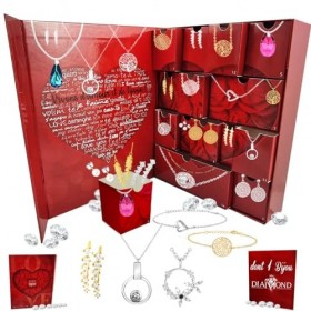 Calendrier de lavent SC Crystal - 14 bijoux dont un bijou orné dun véritable DIAMANT