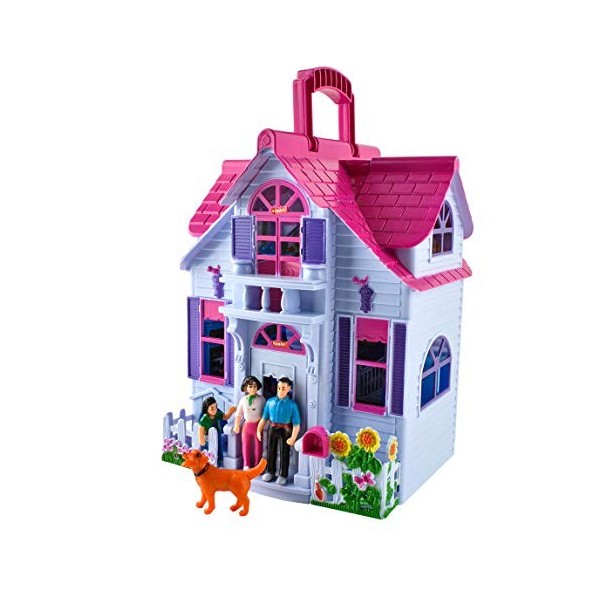 ISO TRADE Maison de poupée pour Enfants Maison avec Chiens Meubles de Famille Meubles minuscules 6079