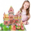 deAO Maison De Poupée Dream House Princess Castle Playset pour Enfants, 183 pièces Château De Poupée À 3 Étages avec 2 Figuri