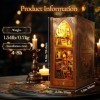 Hlieeosfcn Kit de coin de livre DIY miniature maison de poupée serre-livres 3D en bois à faire soi-même, maison de poupée min