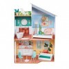 KidKraft Maison de Poupée Emily incluant Accessoires et Mobilier, 3 Étages de Jeu avec Toit terrasse pour Poupées de 30 cm, J