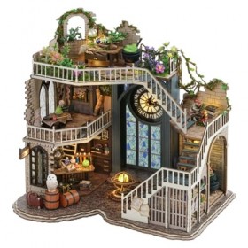 TOPBSFARNY Support de livre en bois 3D Puzzle DIY Maison de poupée