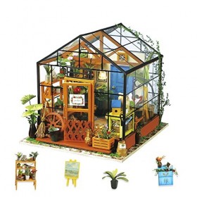 Rolife Maison de Poupée Greenhouse 3D Modèle de Bricolage avec des Lumières Miniature en Bois Kits-Top Noël Cadeaux pour Les 
