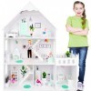 Green series Grande Maison Poupee Bois - de Poupée Barbie Version avec Accents Vert Menthe, avec 57 Accessoires | Maison de P
