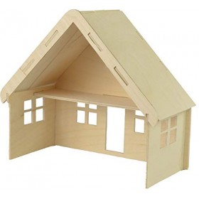 Pebaro-880 cm/1 Kit de Construction en Bois Puzzle 3D Maison de poupée, 880/1, Ivoire, 20 x 10 x 18 cm