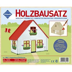 Pebaro-880 cm/1 Kit de Construction en Bois Puzzle 3D Maison de poupée, 880/1, Ivoire, 20 x 10 x 18 cm