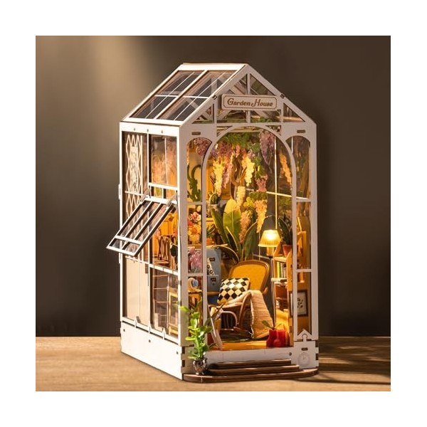 ROBOTIME Book Nook Maison de Poupée en Bois, DIY Miniature, Modèle de  Maison Puzzle avec Lumières LED, Maison, Décoration de