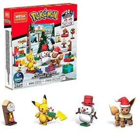 Mega Construx Pokemon calendrier de l’avent, 24 jours de construction, 246 pièces dont 2 figurines à construire, jouet pour e