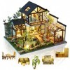 Cuteefun DIY Kit de Maison de Poupées Miniature a Construire en Bois vec Meubles Musique et Outils, Cadeau de Modèle de Maiso