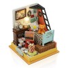 Cuteefun Maquette Maison Miniature pour Construire, DIY Maison de Poupée Miniature Bois en Kit avec Meubles, Cadeau danniver