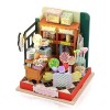 Cuteefun Maquette Maison Miniature pour Construire, DIY Maison de Poupée Miniature Bois en Kit avec Meubles, Cadeau danniver