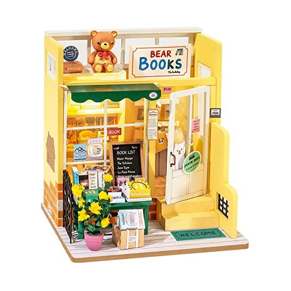 Rolife Maison de Poupée Miniature Bois 3D à Faire Soi-même, Kit dartisanat pour Adultes Enfants, Mind-Find Bookstore