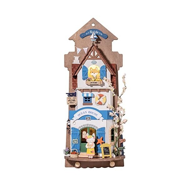 Rolife Maison de Poupées Miniature à Construire pour Adolescents Adultes, Maison de Poupée en Bois 3D avec Meubles, Island Dr