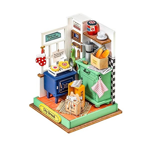 Rolife Maison Miniature Bricolage Temps de Cuisson de laprès-midi - Maison de Poupée - Puzzle 3D en Bois - DÉcoration Cadeau