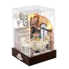 DIY Street Corner Shop Maison de poupée avec Housse Anti-poussière et lumière LED, échelle 1:24, Artisanat créatif, Cadeau po