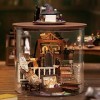 Stalf Mini House Kit de fabrication miniature maison de poupée DIY Kit échelle modèle avec lumière LED, maison de poupée en b