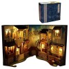 DIY Book Nook Kit | Kit De Maison De Poupées Miniatures avec Meubles Et Lumière LED | Allée Décorative Dinsertion De Livre D